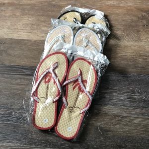 COPY - Size 8 red white black bamboo flip-flops N…